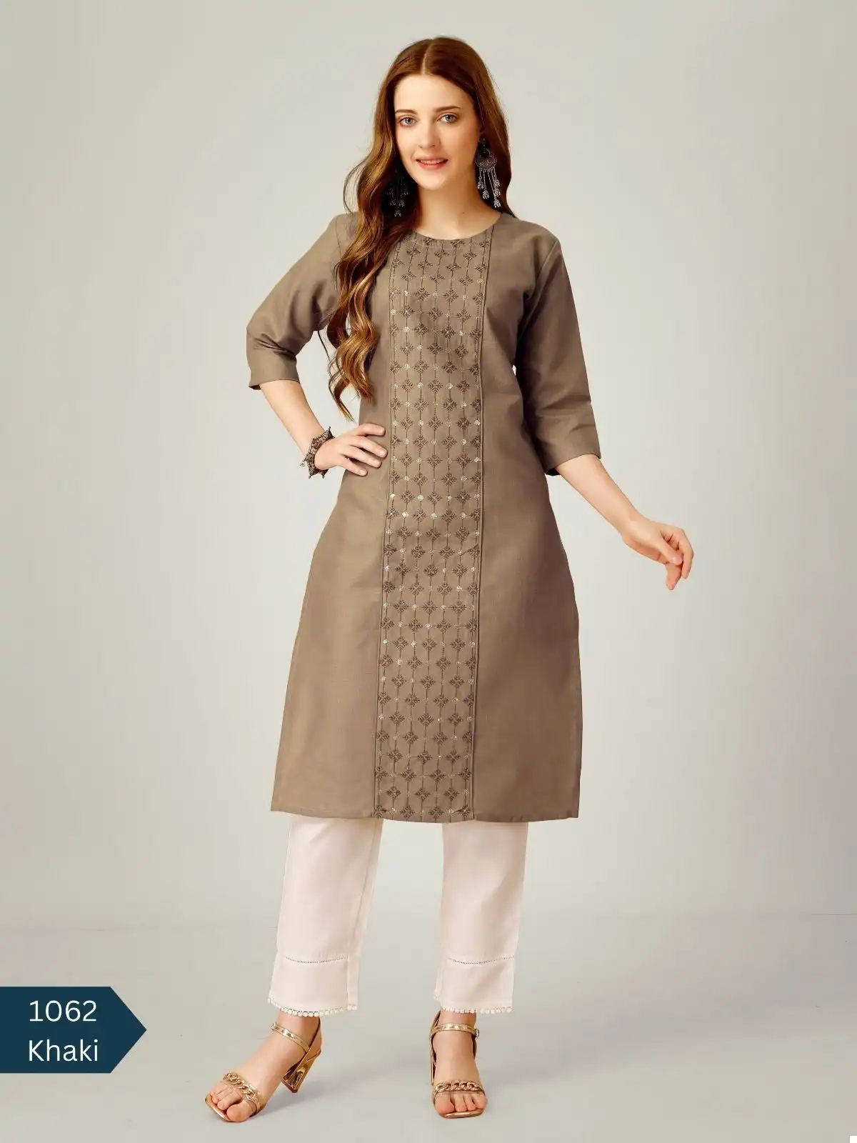 Vardan Ethnic Design No 1062 Cotton Blend Wholesale Kurti With Pant Catalog - Image 7