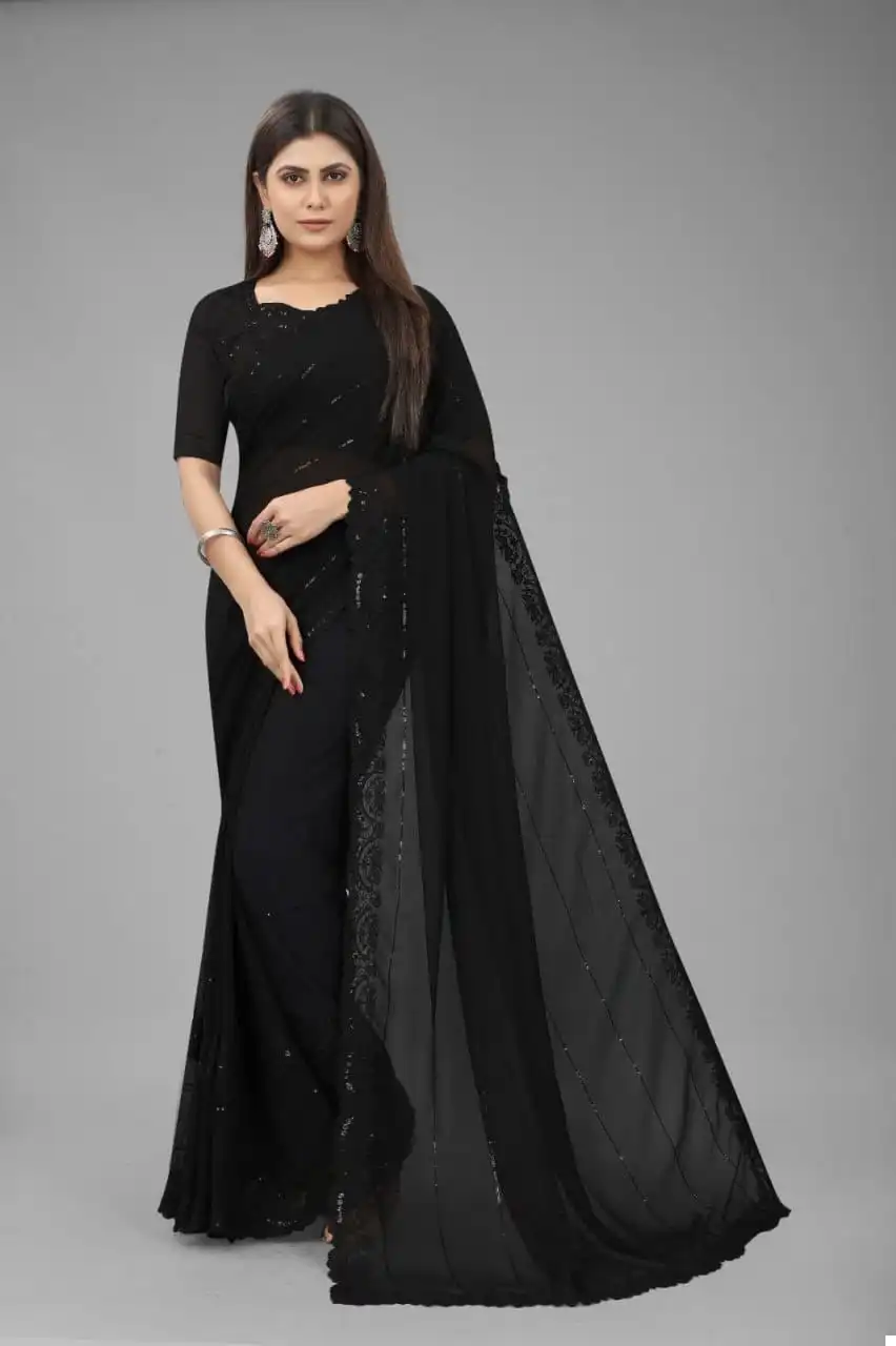 Vardan Ethnic Jacklin Soft Georgette Wholesale Fancy Sarees - Image 2