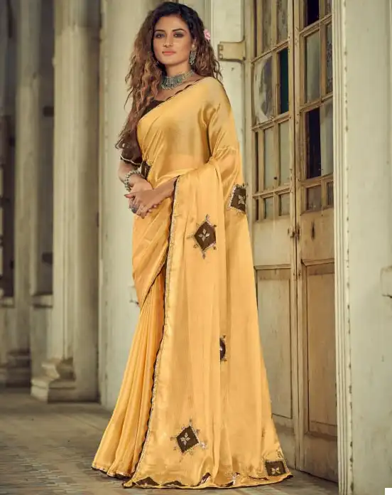 Vardan Ethnic Khrisha Chiffon Satin Chiffon Wholesale Sarees Catalog