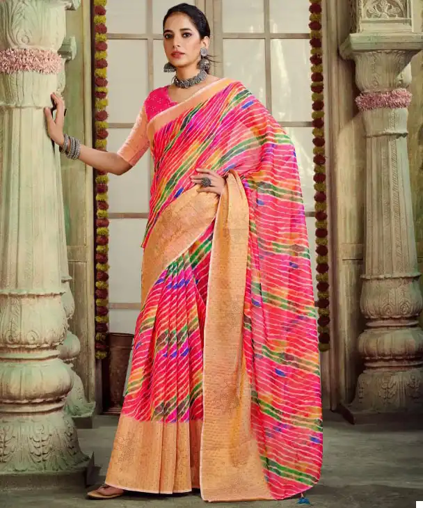 Vardan Ethnic Laheriya Swarovski Cotton Sequence Wholesale Fancy Sarees Catalog