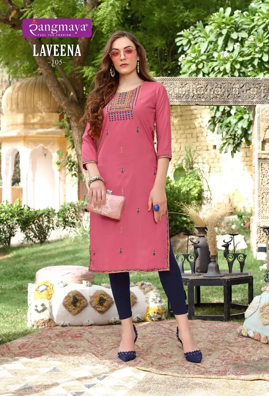 Vardan Ethnic Laveena Bombay Imported Wholesale Fancy Kurtis Catalog - Image 2