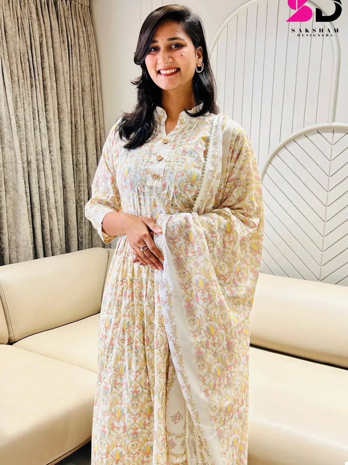 VE Durva Pure Mal Cotton Wholesale Gown With Dupatta