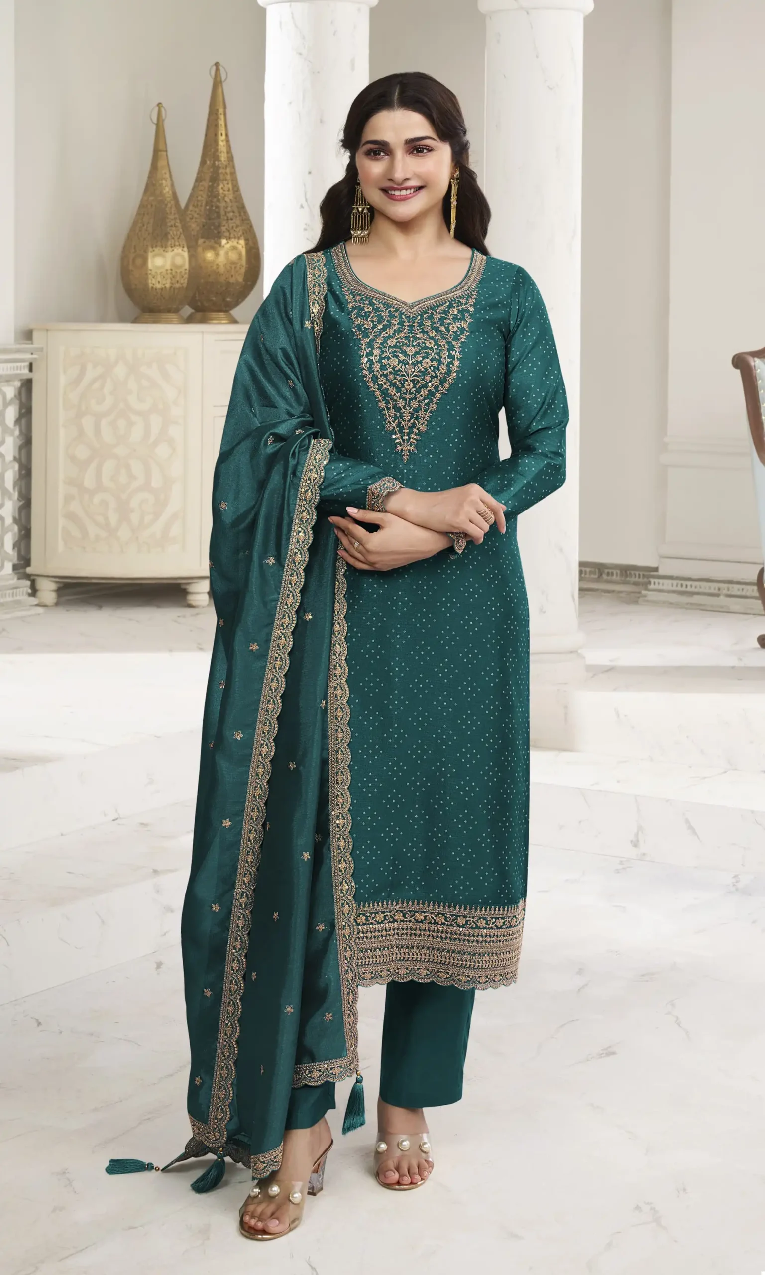 Vinay Fashion Kuleesh - Surbhi Silk Georgette Wholesale Designer Salwar Suit Catalog - Image 3