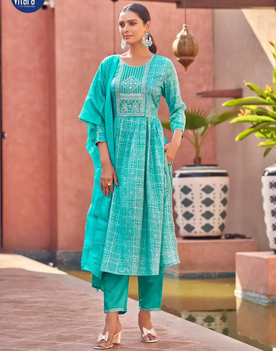 Vitara Fashion Naira Heavy Capsul Rayon Wholesale Readymade Salwar Suit Catalog