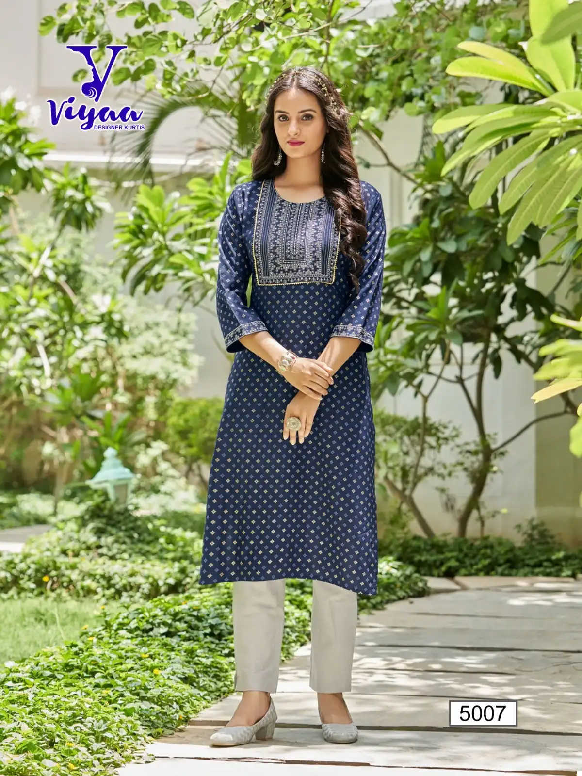Viyaa Designer Poshak Vol 5 Finest Quality Of Pure 14 Kg Rayon Wholesale Kurtis Catalog - Image 4