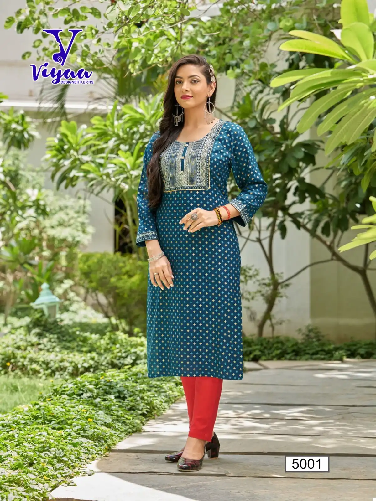 Viyaa Designer Poshak Vol 5 Finest Quality Of Pure 14 Kg Rayon Wholesale Kurtis Catalog - Image 6