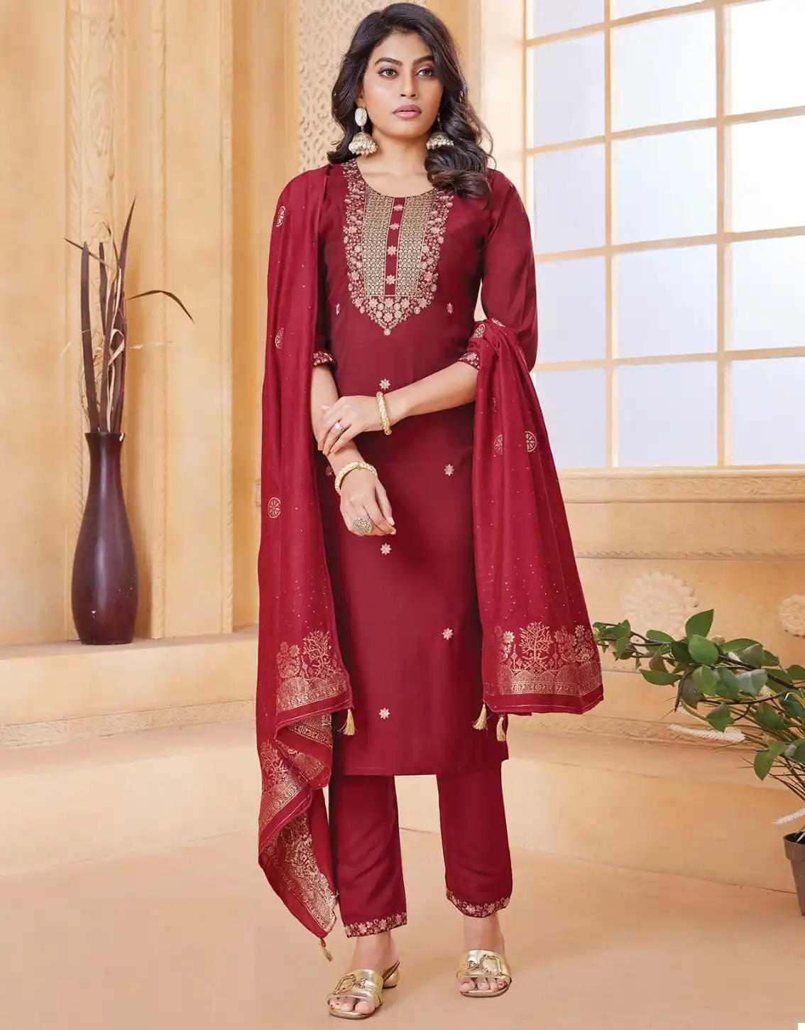 We Frosty Roman Silk Wholesale Readymade Salwar Suit Catalog