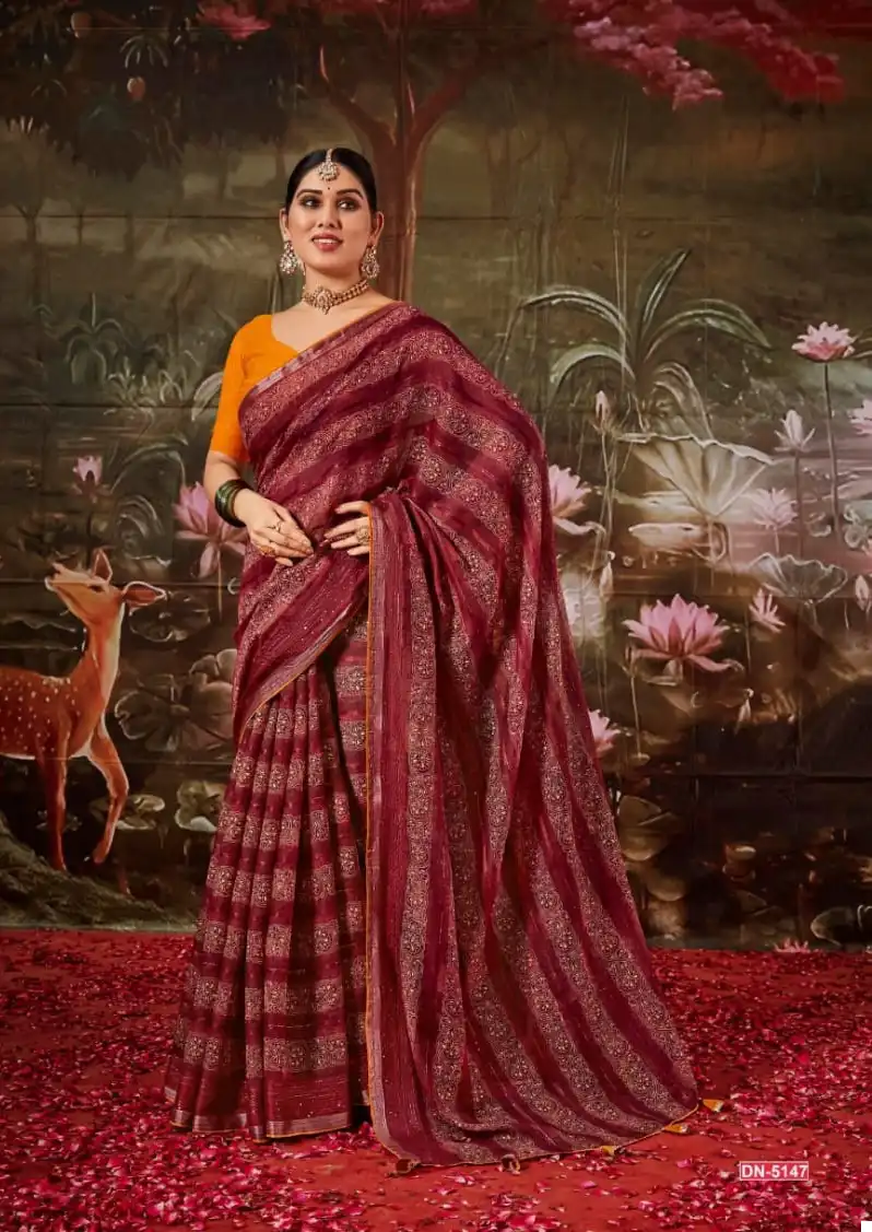 5D Designer Ranjitha Cottan Silk Wholesale Sarees Catalog - Image 2