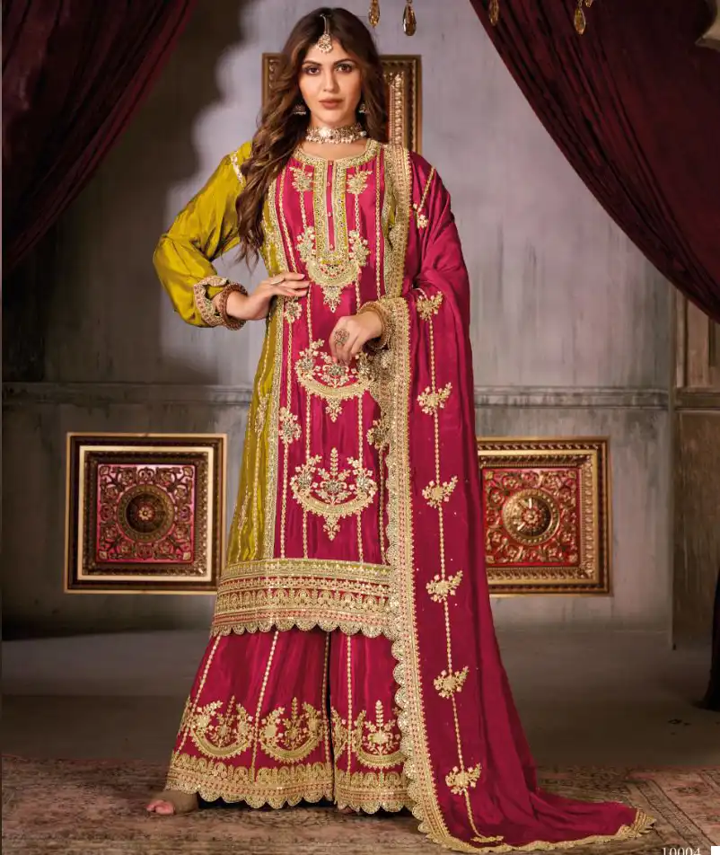 Your Choice Glossy Heavy Chinon Wholesale Designer Readymade Salwar Suit Catalog