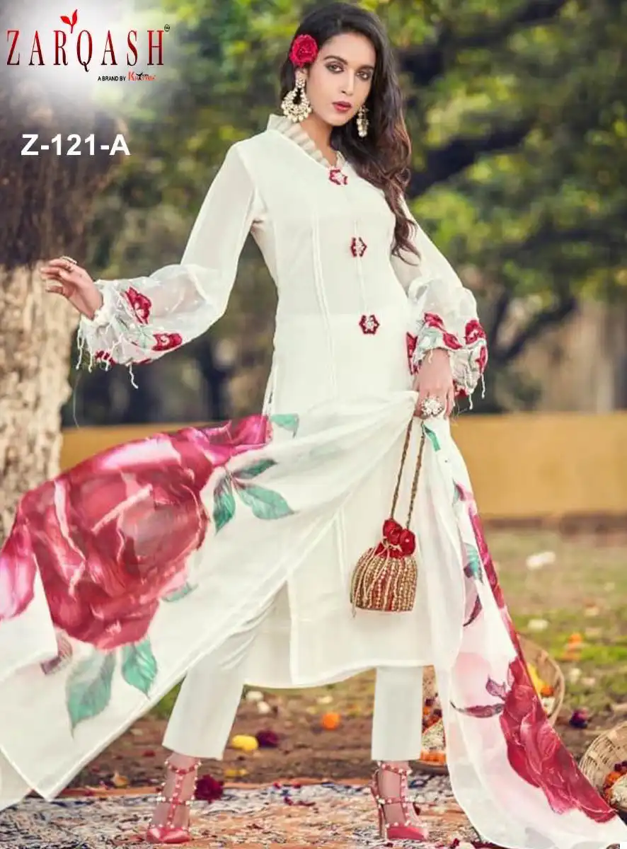 Zarqash Z-121 Faux Georgette Wholesale Pakistani Readymade Salwar Suit Catalog