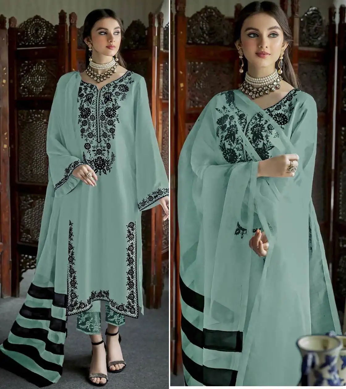 Zarqash Z 148 Heavy Georgette Wholesale Pakistani Readymade Salwar Suit Catalog