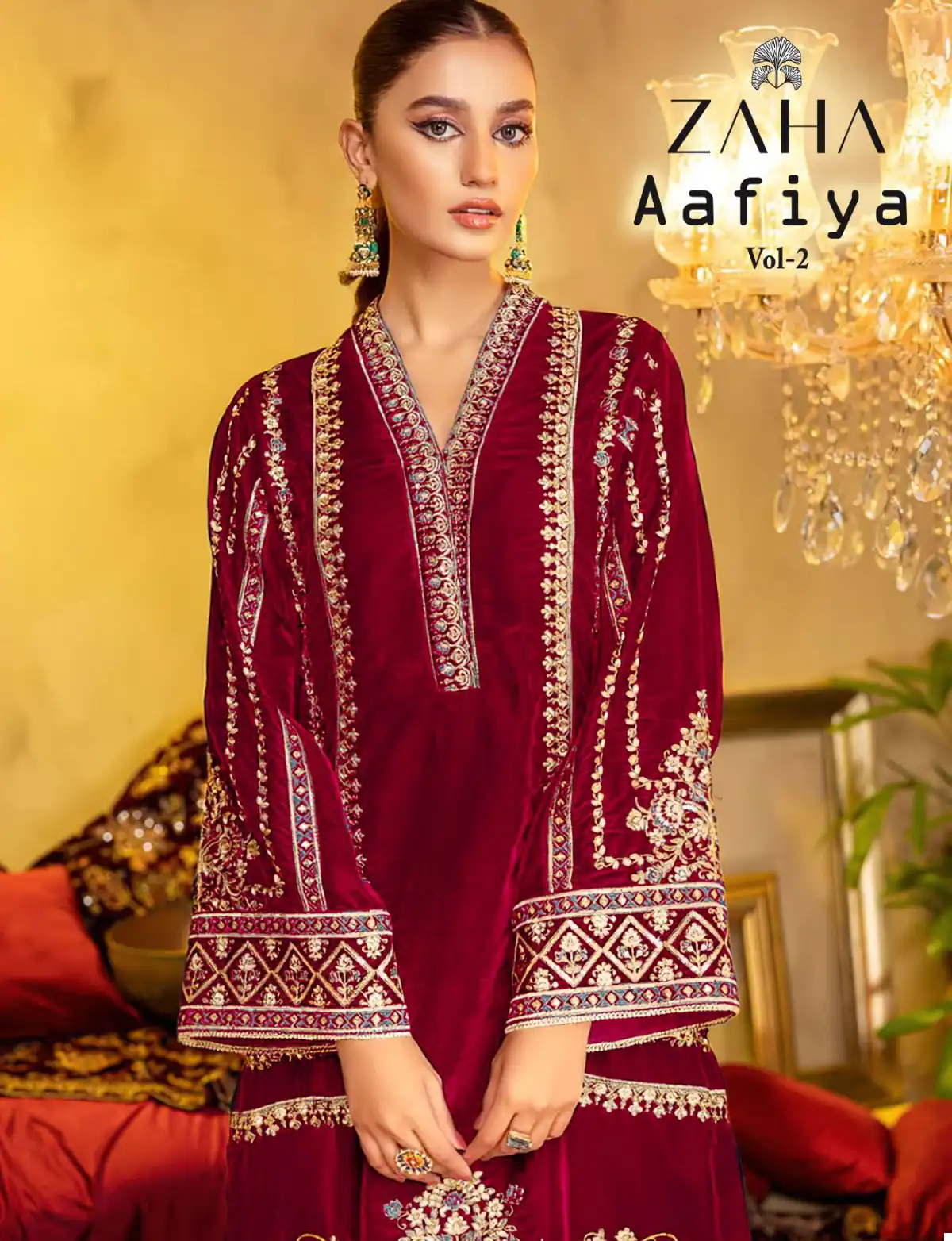 Zaha Aafiya Vol 2 Pure Velvet Wholesale Pakistani Winter Salwar Suit Catalog