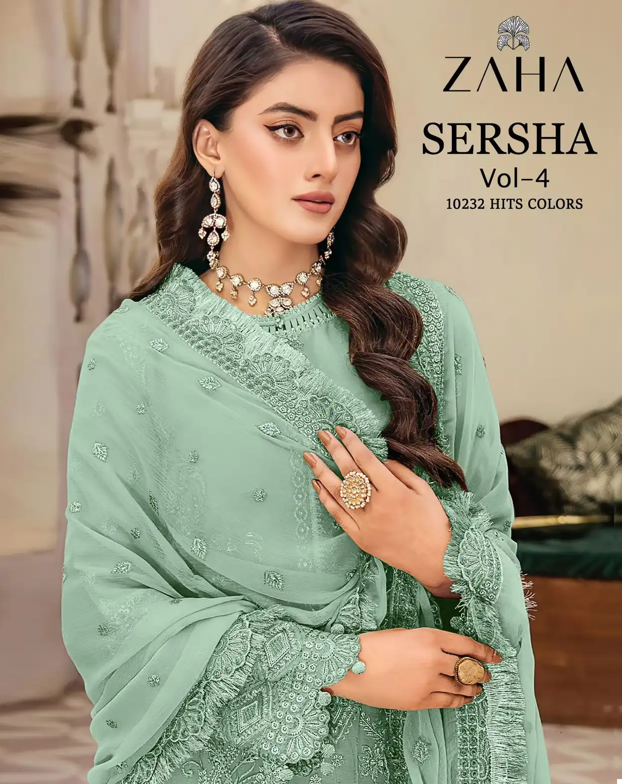 Zaha Sersha Vol 3 Faux Georgette Wholesale Pakistani Salwar Suit Catalog