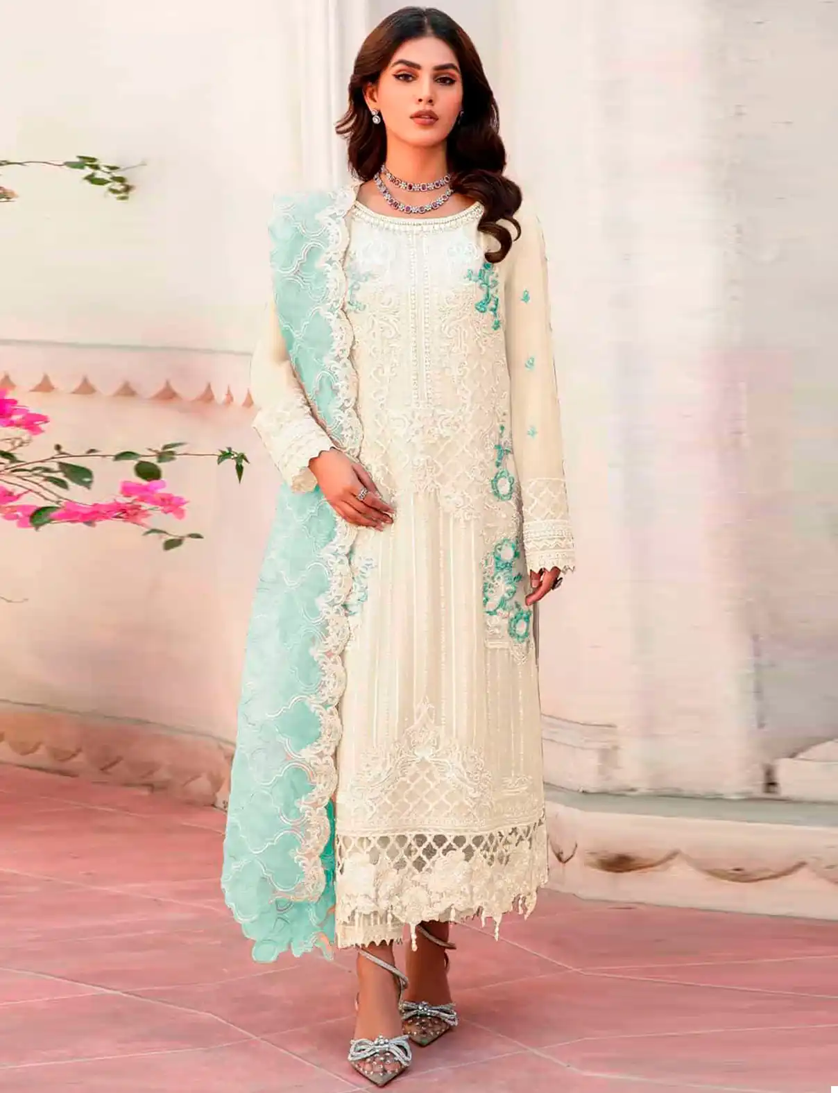 Zarqash Z 3094 Organza Wholesale Pakistani Salwar Suit Catalog