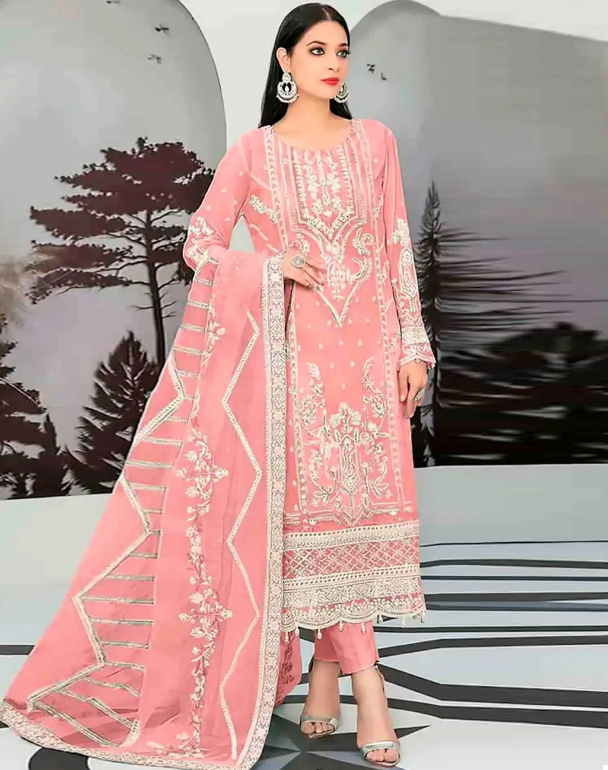 Zarqash Z 3099 Georgette Wholesale Pakistani Salwar Suit Catalog