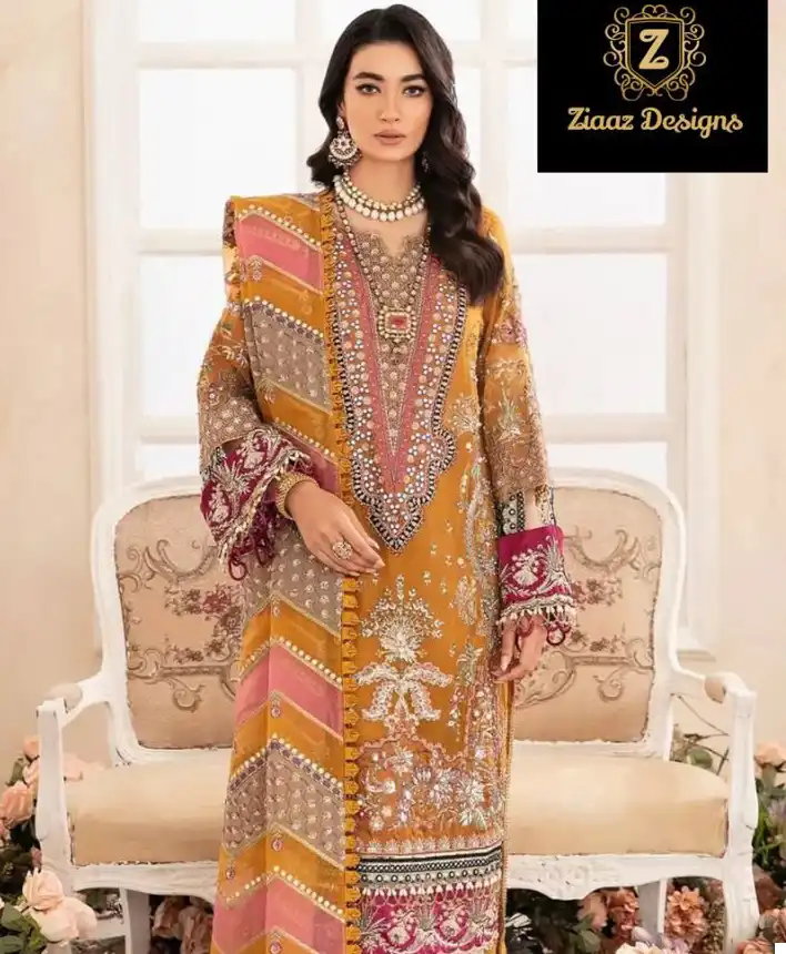 Ziaaz Designs Code 402 Georgette Wholesale Pakistani Salwar Suit