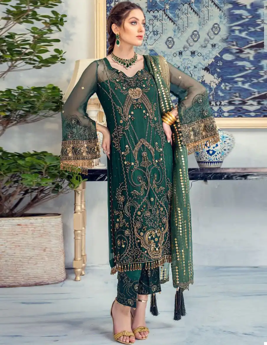 Ziaaz Designs Code 408 Georgette Wholesale Pakistani Salwar Suit