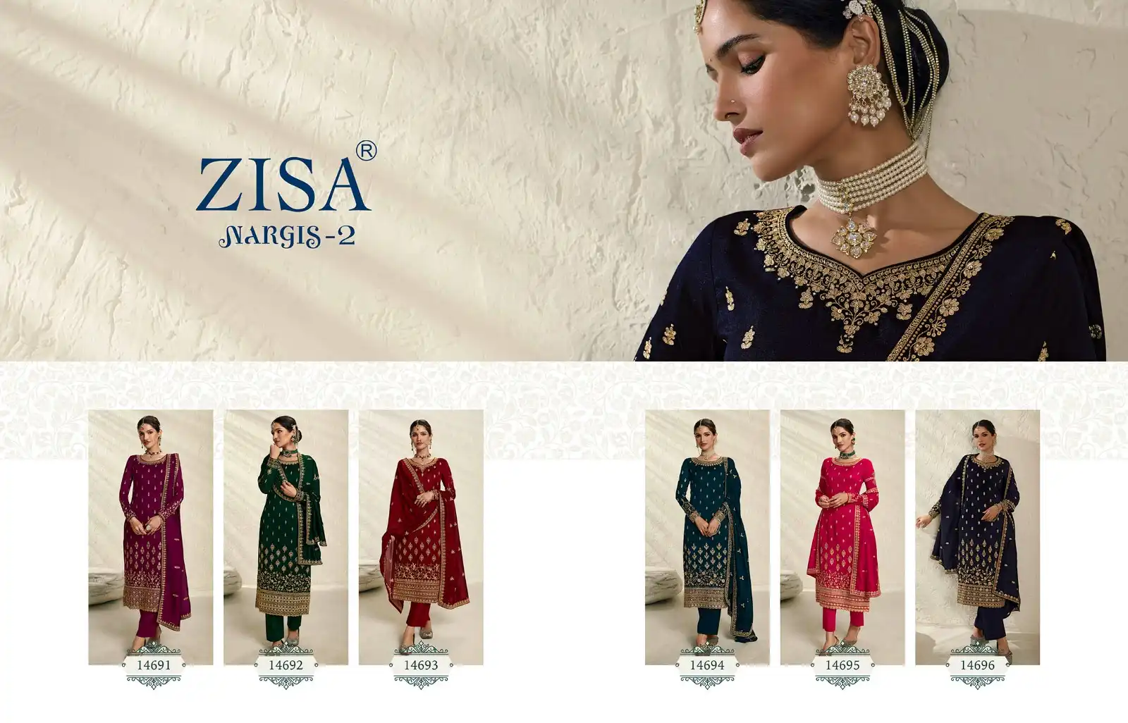 Zisa Nargis 2 Blooming Silk Georgette Wholesale Designer Salwar Suit Catalog - Image 6