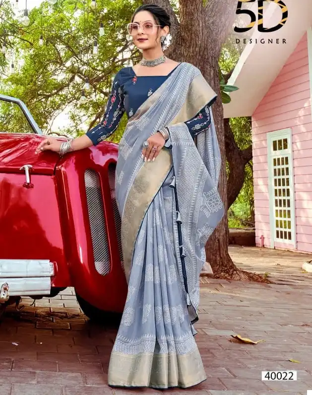 5D Designer Radhe 7 Soft Dola Jacquard Wholesale Sarees Catalog