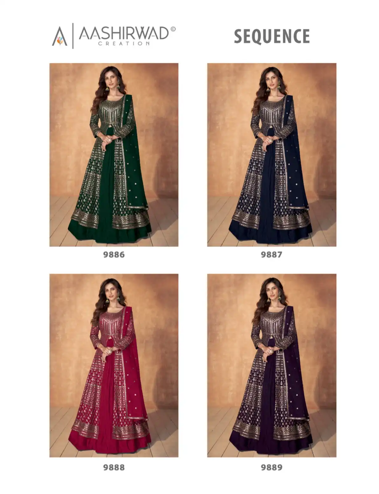 Aashirwad Sequence Real Georgette Wholesale Designer Readymade Salwar Suit Catalog — Wholesale Salwar Suits, Aashirwad Creation wholesale from Surat — view 5