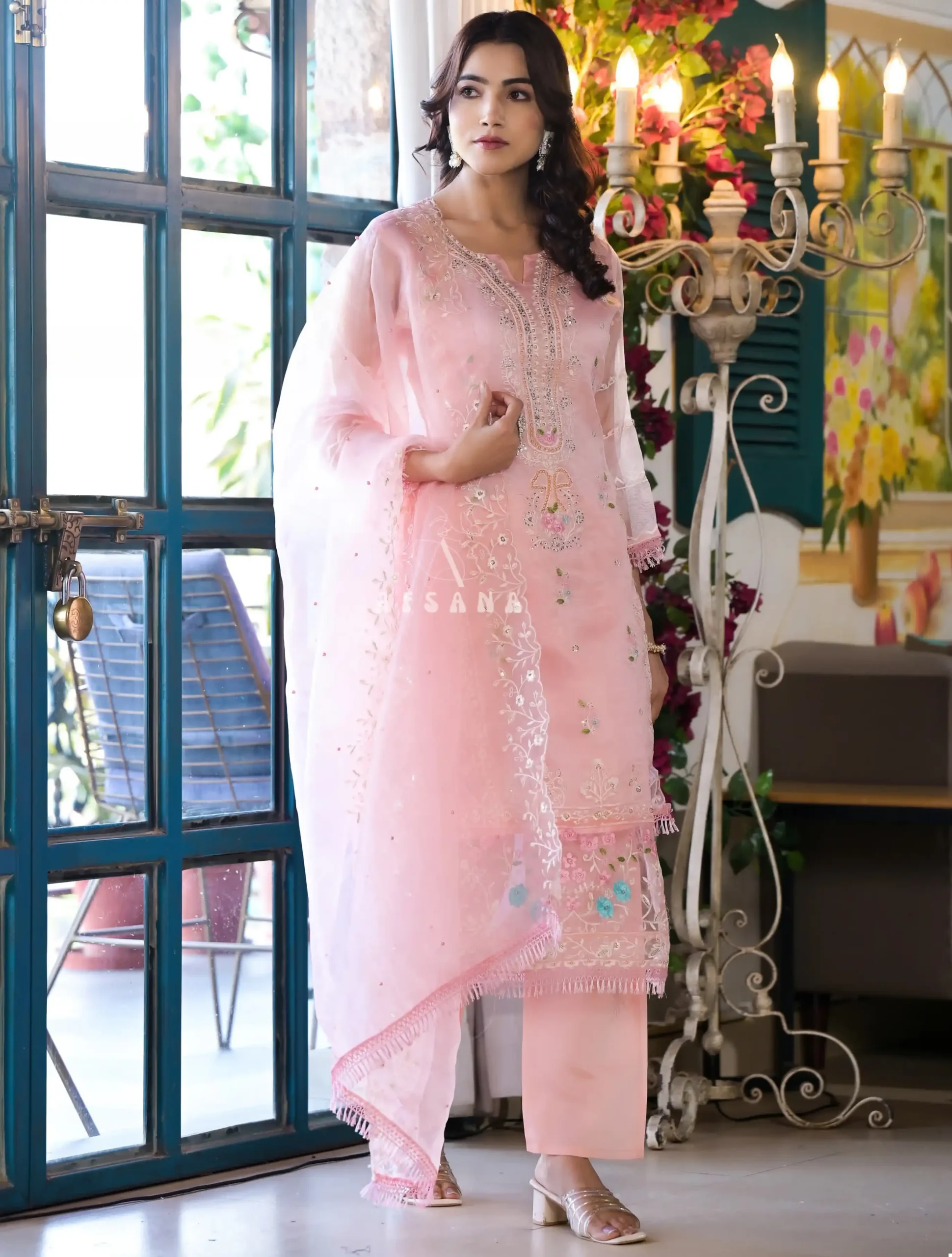 Afsana Somya Gold Organza Wholesale Pakistani Readymade Salwar Suit Catalog