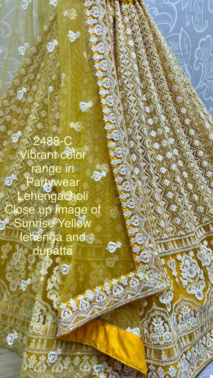 Anjani Art Code 2488 Heavy Net Wholesale Vibrant Color Lehenga Choli Catalog - Image 14