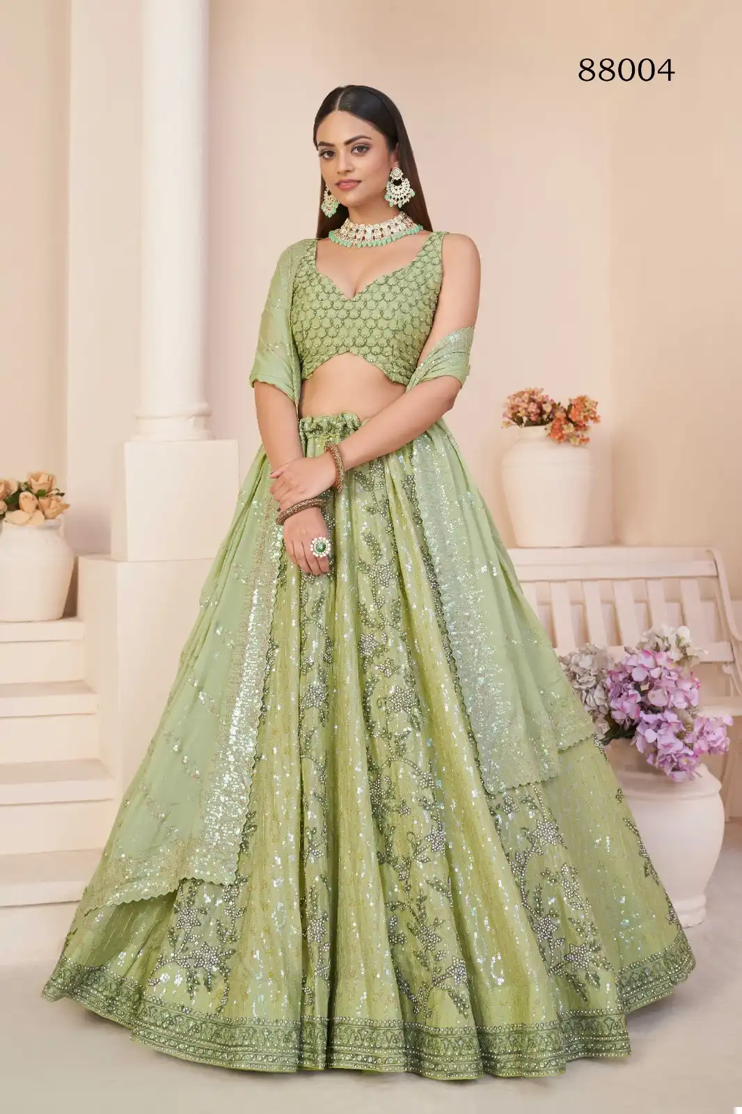 Arya Designs Volume 53 Net & Georgette Wholesale Lahenga Catalog - Image 6