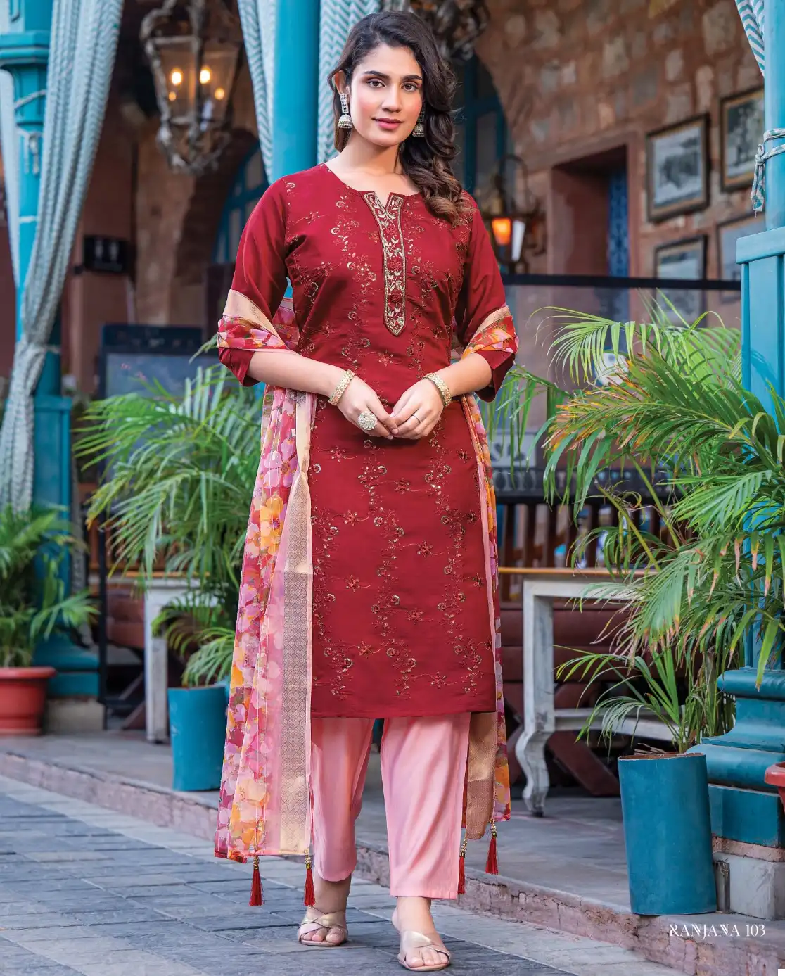 Ayur Fashion Ranjana Collection Heavy Roman Silk Wholesale Readymade Salwar Suit Catalog