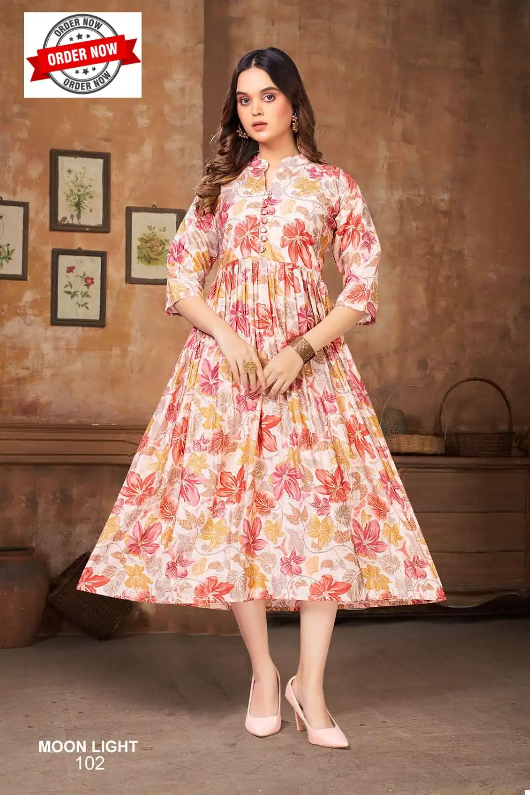 Beauty Queen Moonlight Vol.1 Modal Chanderi Print Wholesale Fancy Anarkali Kurtis Catalog - Image 5