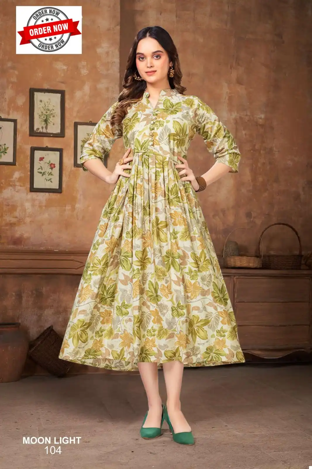 Beauty Queen Moonlight Vol.1 Modal Chanderi Print Wholesale Fancy Anarkali Kurtis Catalog - Image 6