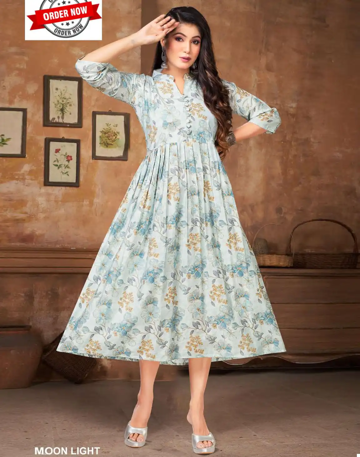 Beauty Queen Moonlight Vol.1 Modal Chanderi  Print Wholesale Fancy Anarkali Kurtis Catalog