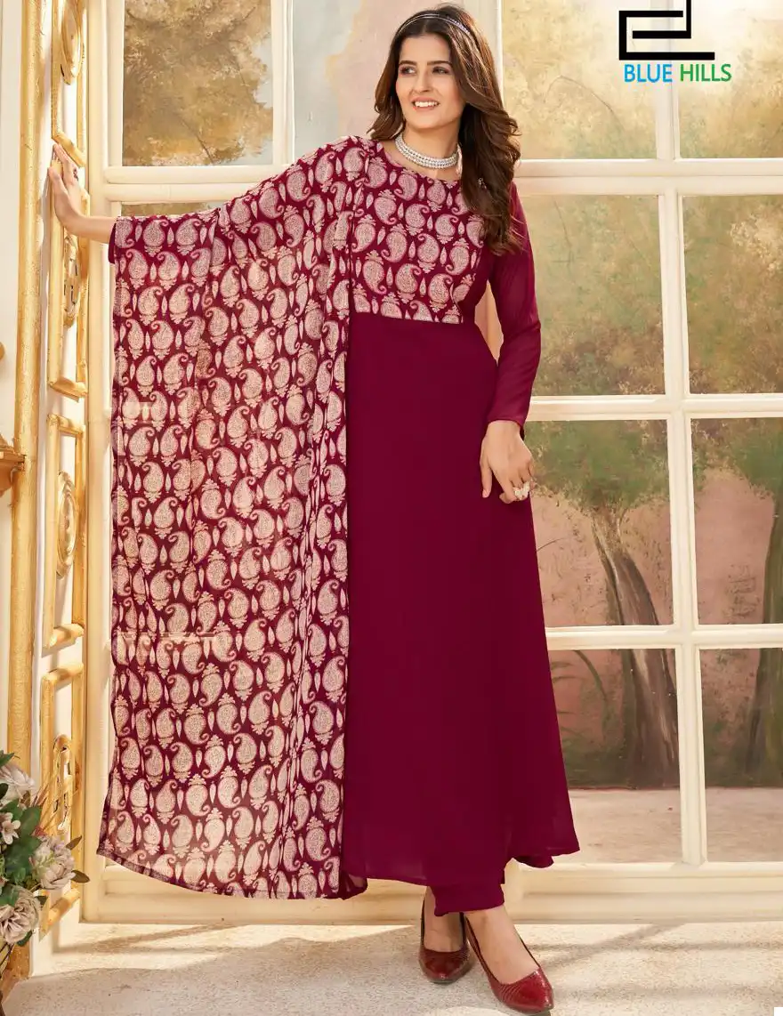 Blue Hills Nithya Faux Georgette Wholesale Readymade Salwar Suit Catalog