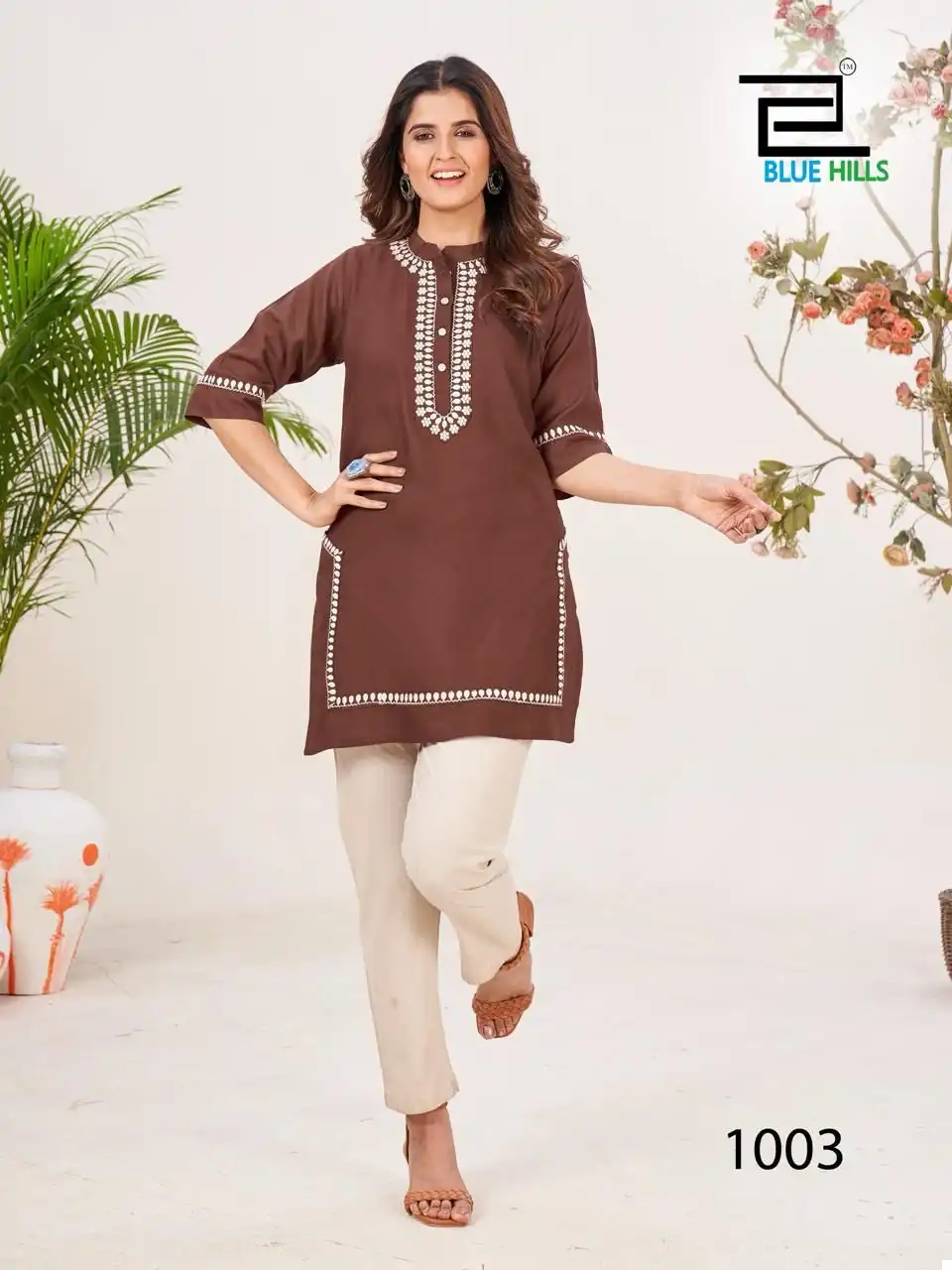 Blue Hills Swiss 14 Kg Rayon Wholesale Kurti Side Cut Catalog - Image 2