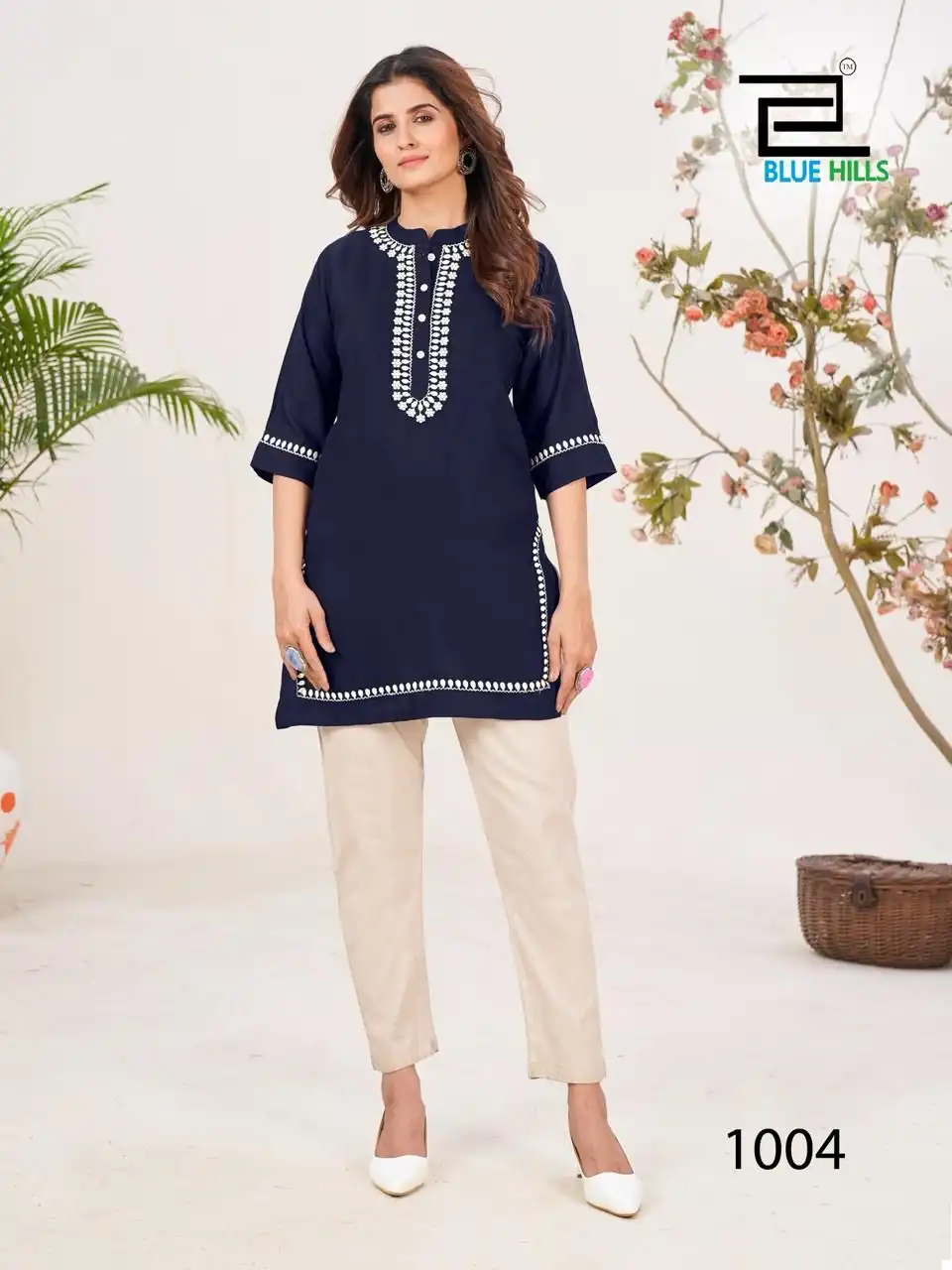 Blue Hills Swiss 14 Kg Rayon Wholesale Kurti Side Cut Catalog - Image 4