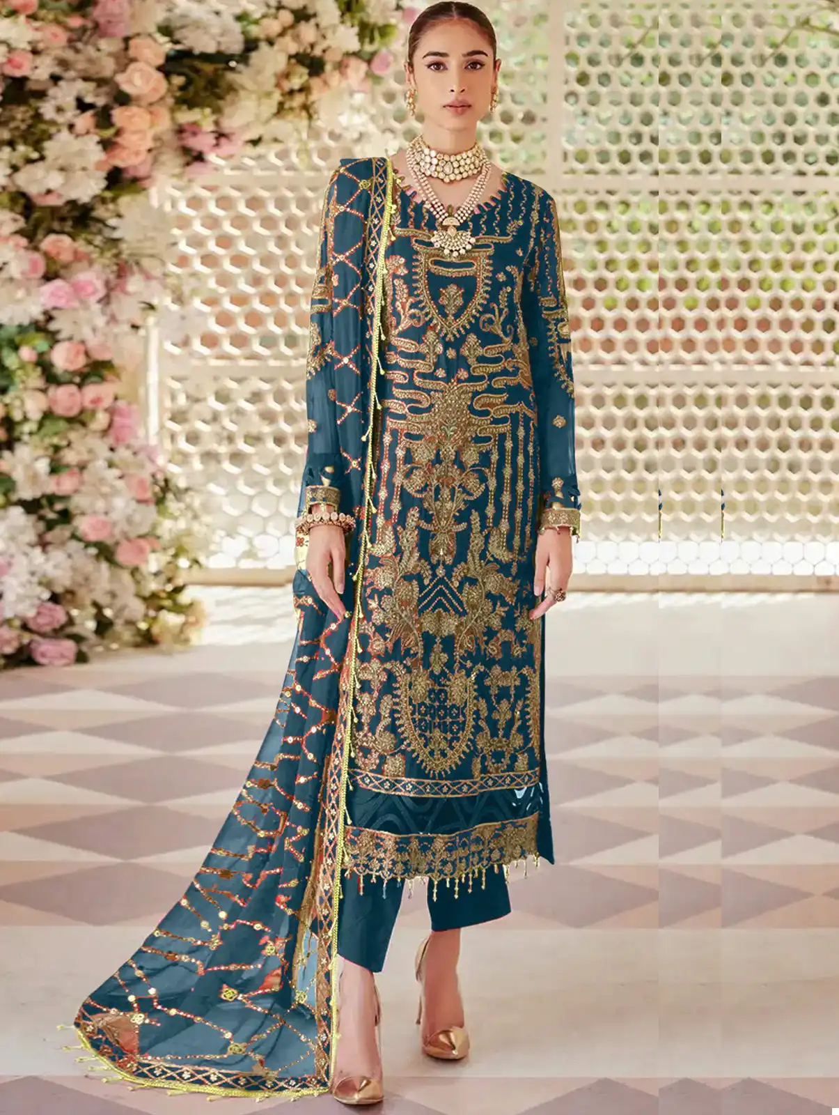 Dinsaa D No 234 Heavy Georgette Wholesale Pakistani Salwar Suit Catalog