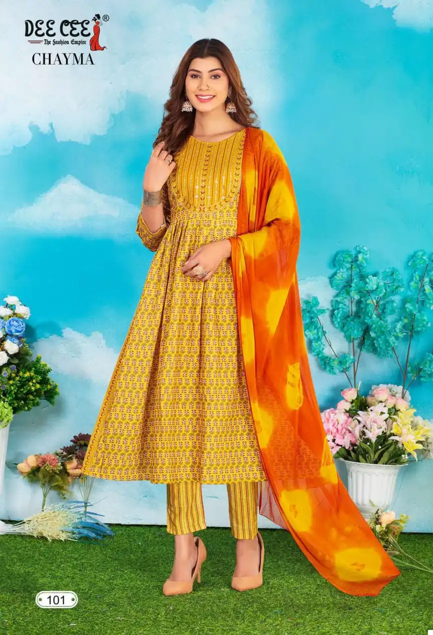 Deecee Chayma Heavy Chanderi Print Wholesale Readymade Salwar Suit Catalog — Wholesale Salwar Suits, MPA wholesale from Surat - Gallery Image 2