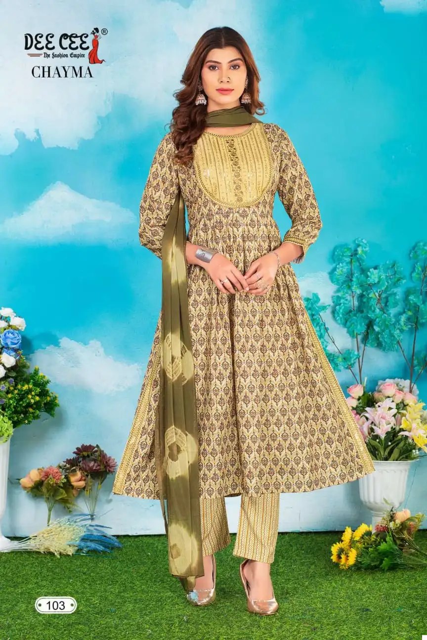 Deecee Chayma Heavy Chanderi Print Wholesale Readymade Salwar Suit Catalog — Wholesale Salwar Suits, MPA wholesale from Surat - Gallery Image 5