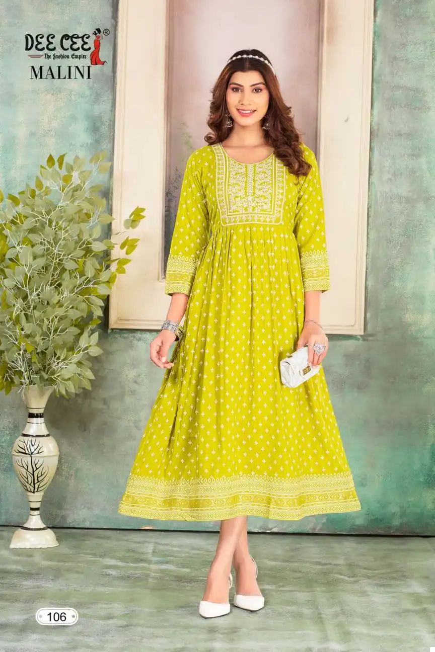 Deecee Malini Heavy Rayon Wholesale Long Kurtis Catalog - Image 3