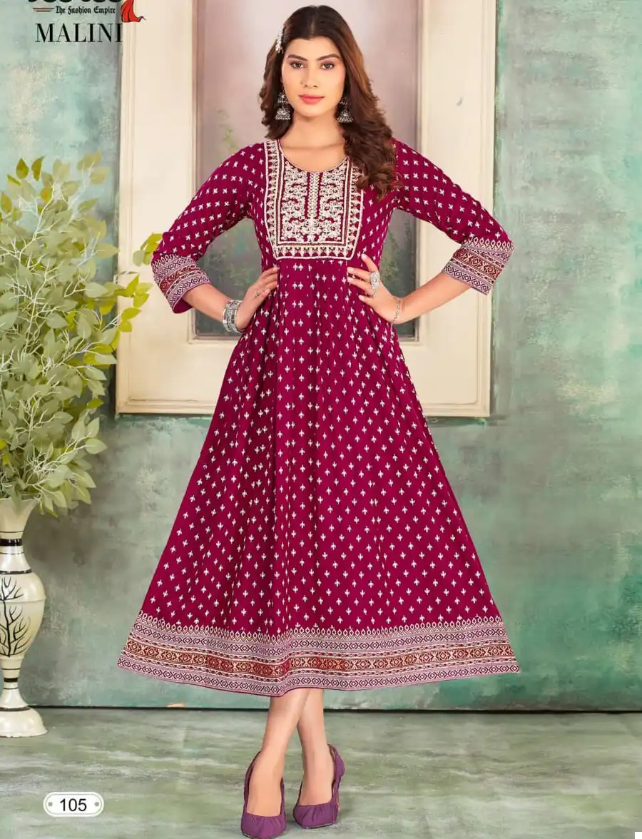 Deecee Malini Heavy Rayon Wholesale Long Kurtis Catalog