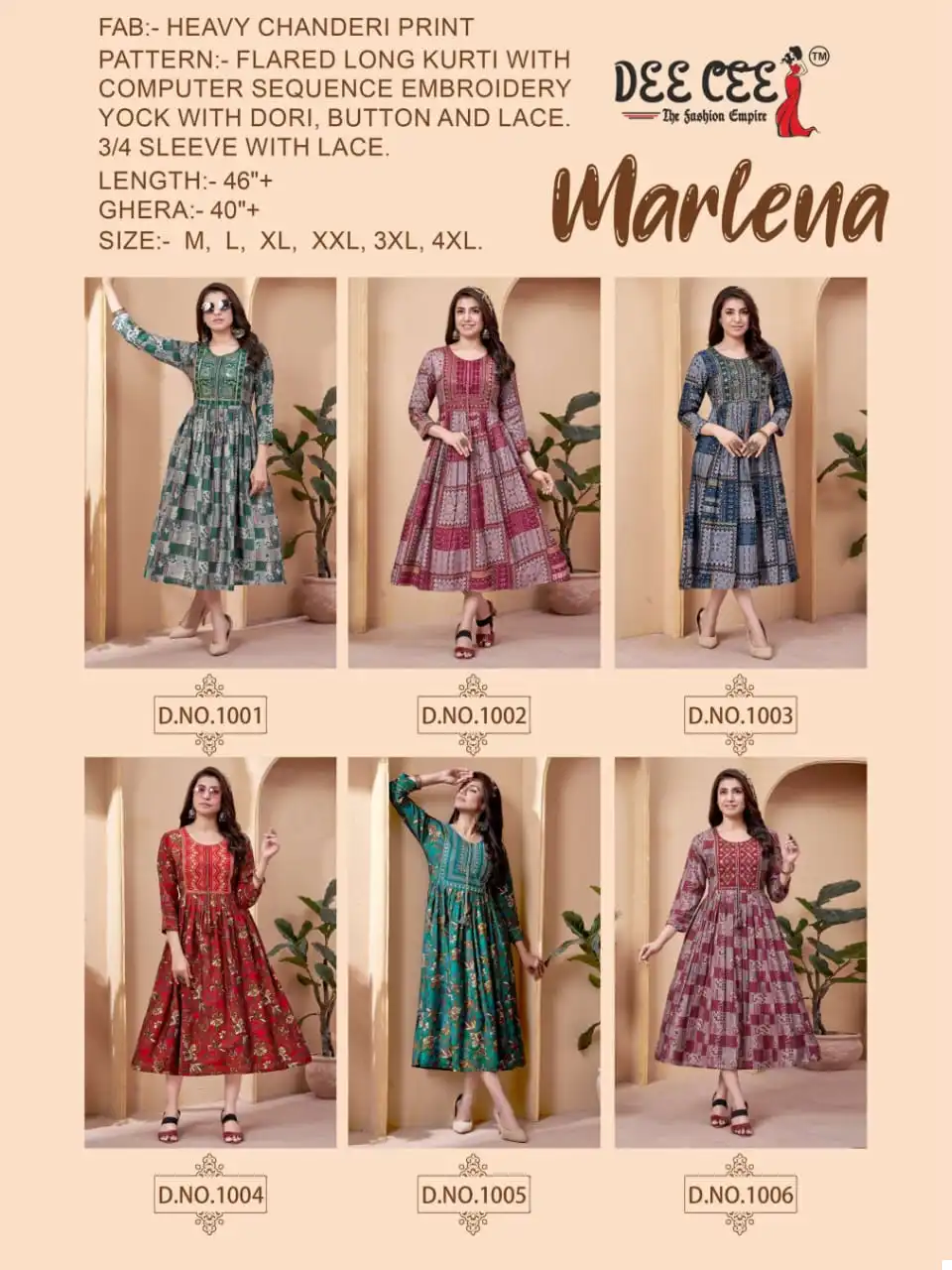 Deecee Marlena Heavy Chanderi Print Wholesale Long Kurtis Catalog - Image 7