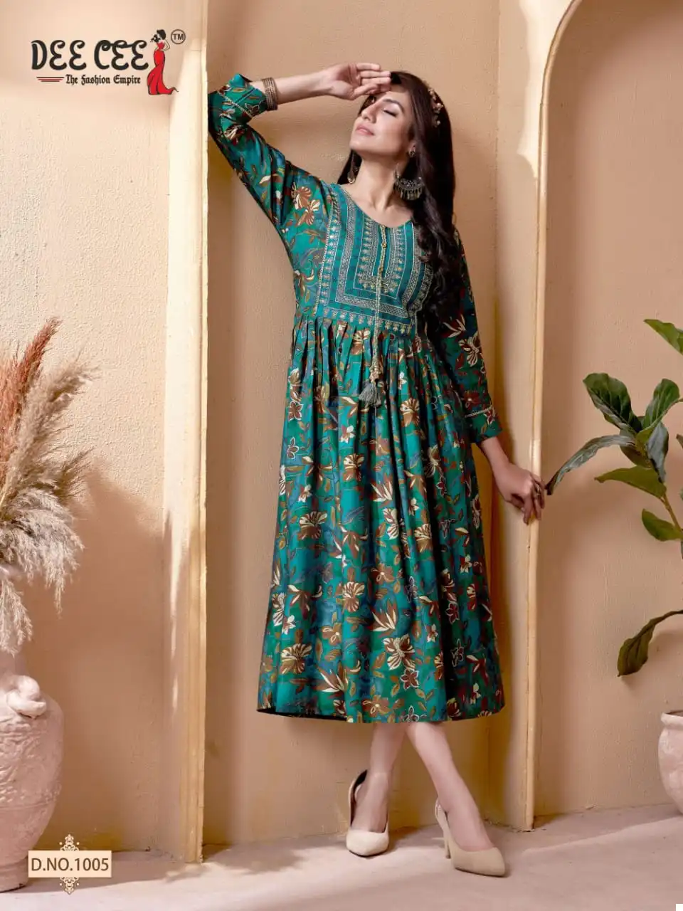 Deecee Marlena Heavy Chanderi Print Wholesale Long Kurtis Catalog - Image 4
