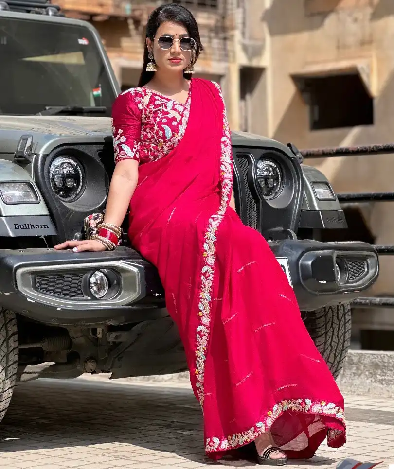 Df Dn No 2 Pure Blooming Natural Chiffon Wholesale Fancy Sarees - Image 2