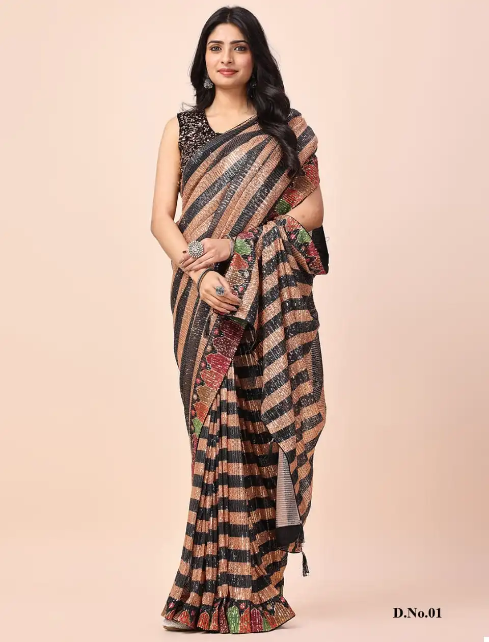 Df Dn:1 Export Quality Fine Yard Full Heavy Sequins Wholesale Fancy Sarees