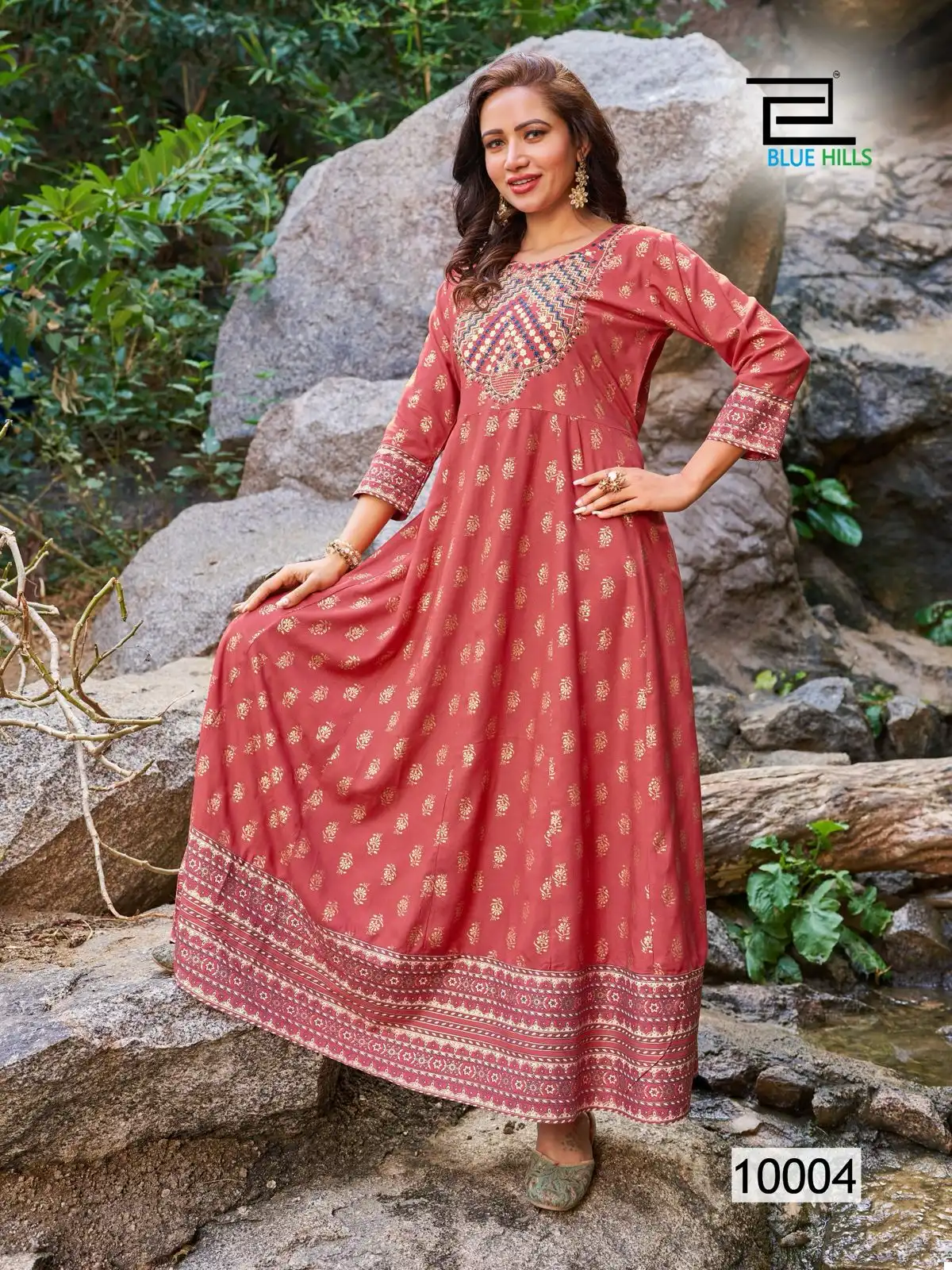 Blue Hills Encounter Vol 10 Rayon 14Kg Foil Print Wholesale Anarkali Gown Catalog - Image 7