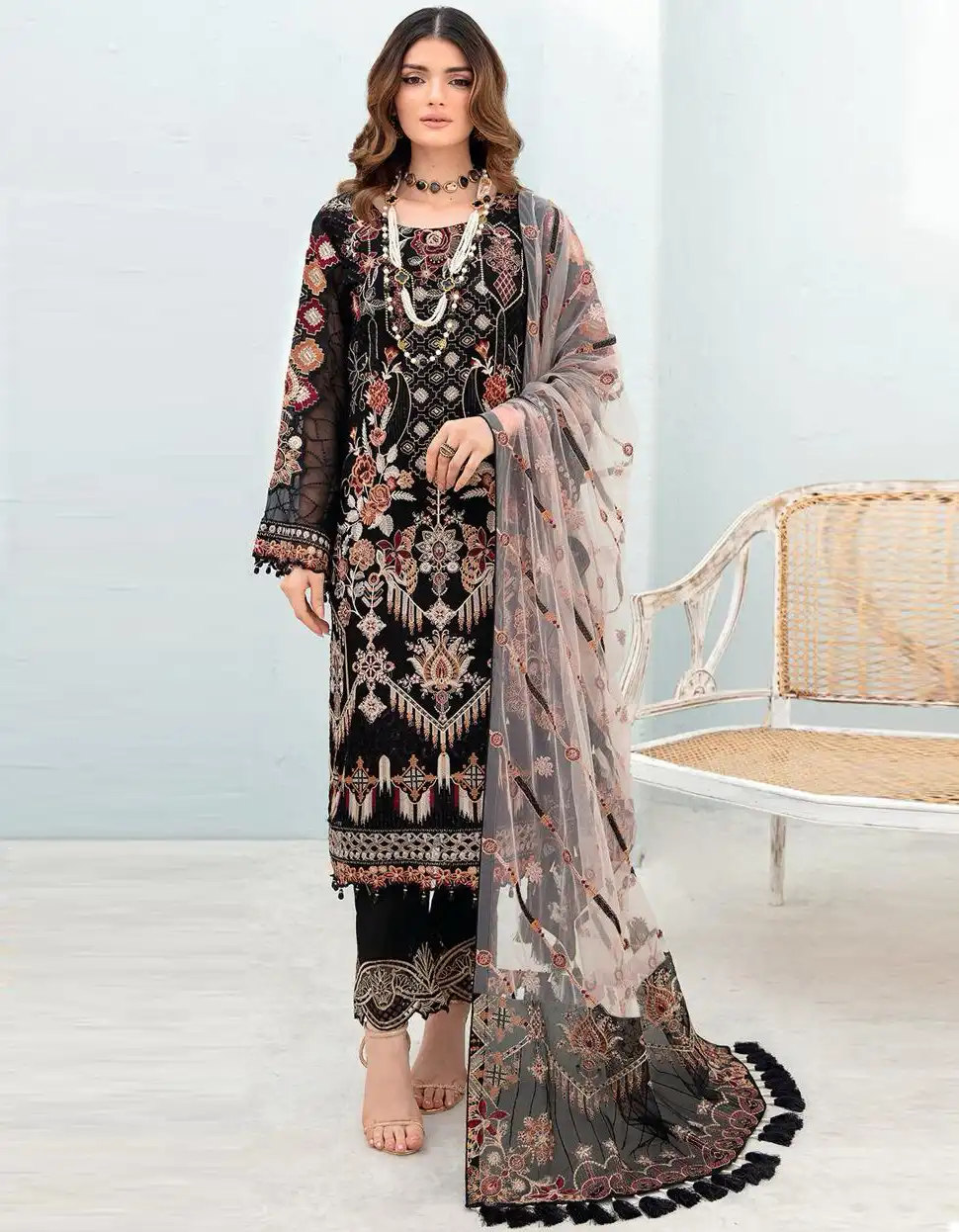 Hoor Tex H 203 Georgette Wholesale Pakistani Salwar Suit