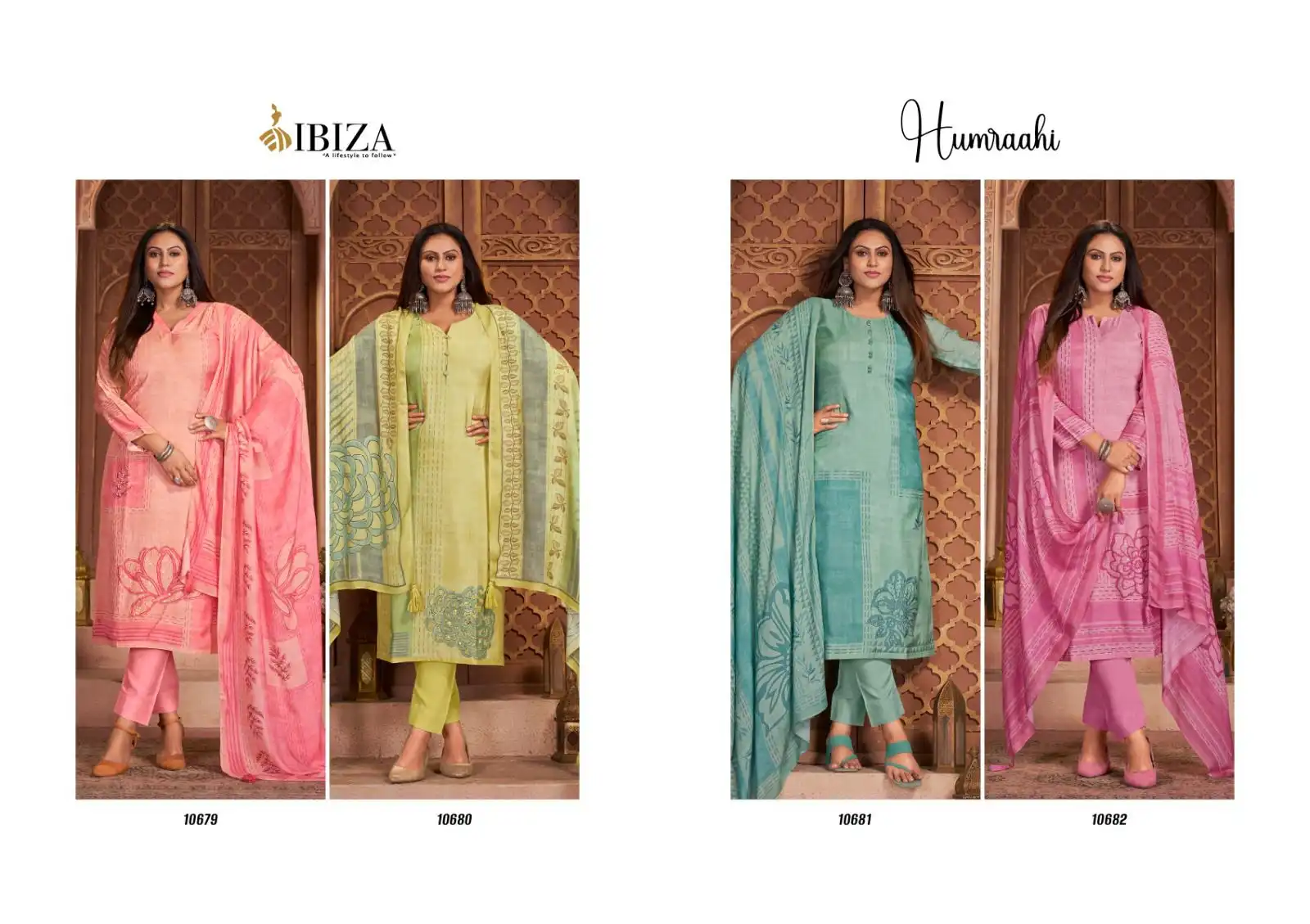 Ibiza Humraahi Pure Bambarg Muslin Digital Print Wholesale Fancy Salwar Suit Catalog - Image 5