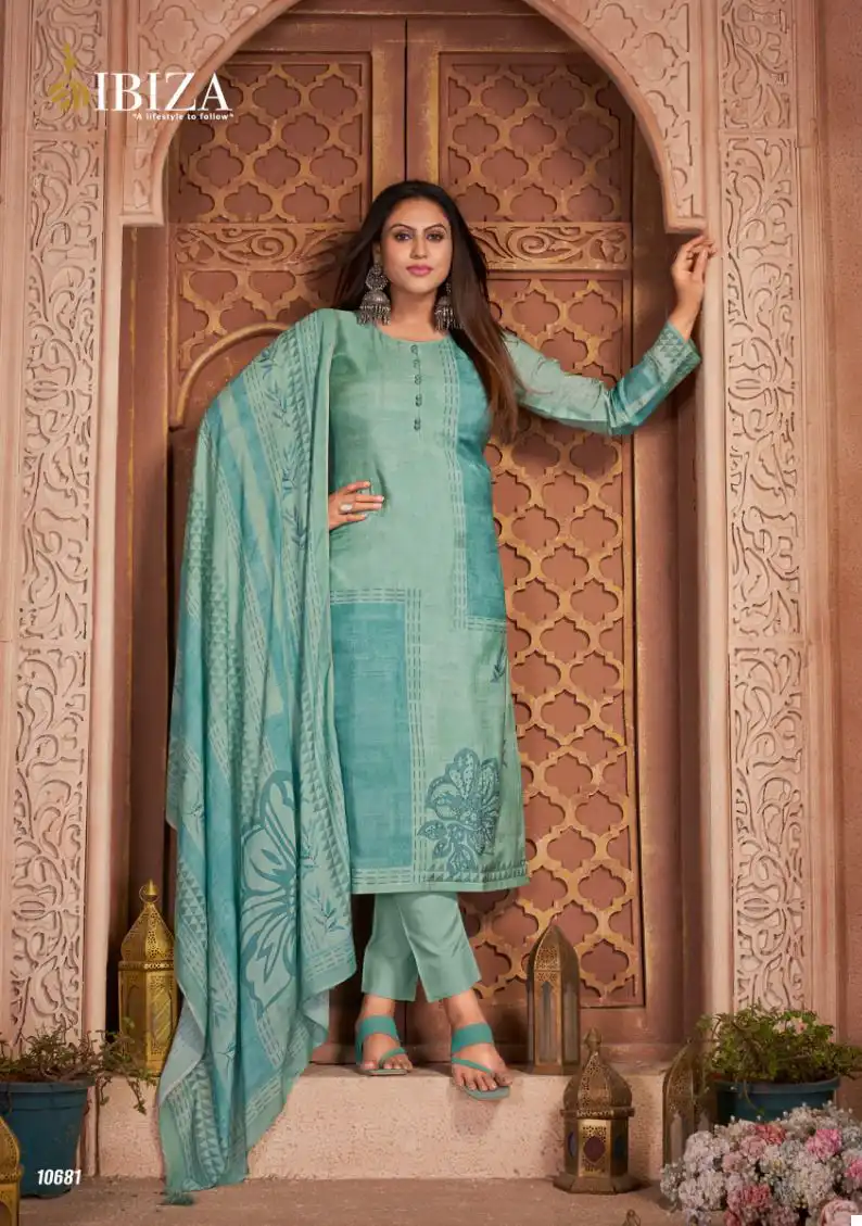 Ibiza Humraahi Pure Bambarg Muslin Digital Print Wholesale Fancy Salwar Suit Catalog - Image 4