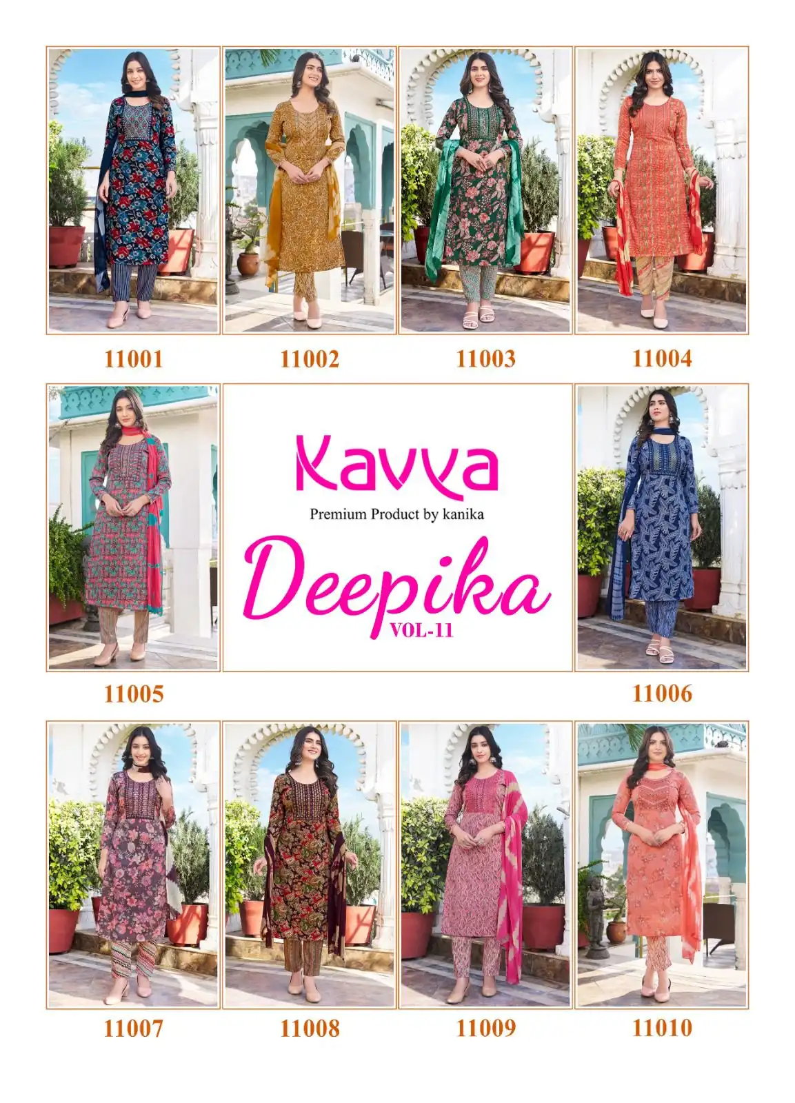 Kavya Deepika Vol 11 Premium Quality Capsule Wholesale Readymade Salwar Suit Catalog — Wholesale Salwar Suits, Kavya wholesale from Surat — view 11