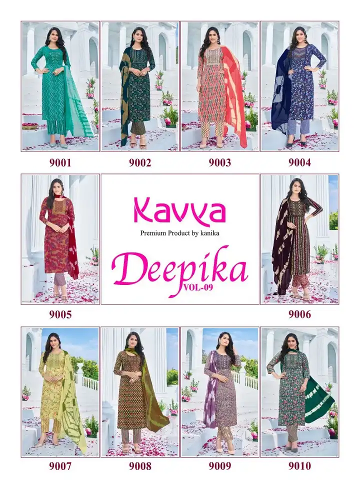 Kavya Deepika Vol 9 Heavy Rayon Capsule Cotton Wholesale Readymade Salwar Suit Catalog — Wholesale Salwar Suits, Kavya wholesale from Surat — view 11