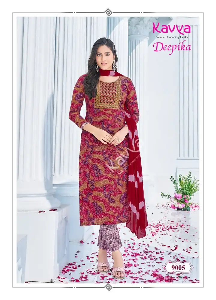 Kavya Deepika Vol 9 Heavy Rayon Capsule Cotton Wholesale Readymade Salwar Suit Catalog — Wholesale Salwar Suits, Kavya wholesale from Surat - Gallery Image 2